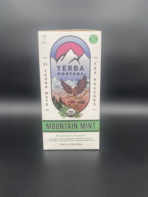 Mountain Mint 21 yerba mate tea pouches.